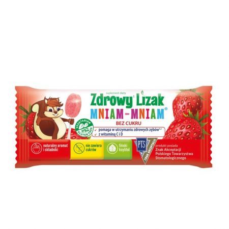 Zdrowy Lizak Mniam-Mniam smak truskawkowy 1 szt.