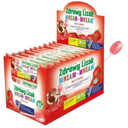 Zdrowy Lizak Mniam-Mniam - smak truskawkowy 40 szt.