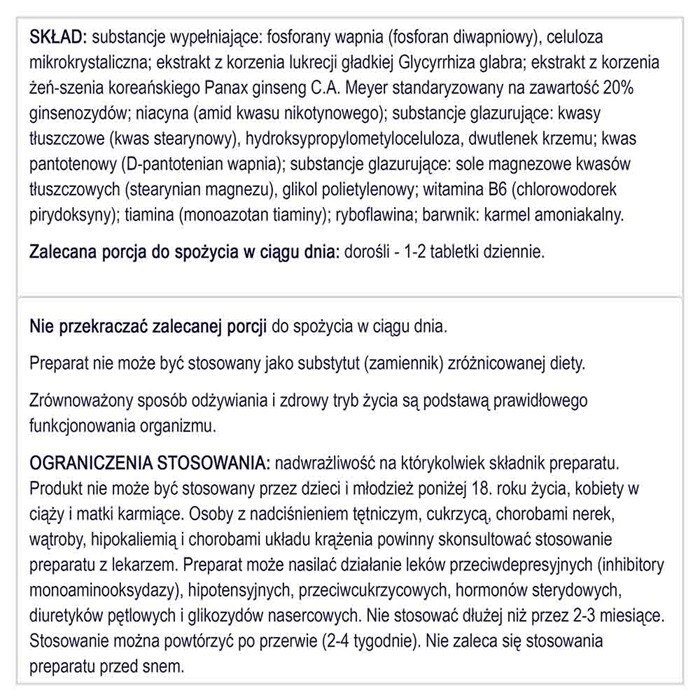 Żeń-szeń Forte tabletki, 60 szt.