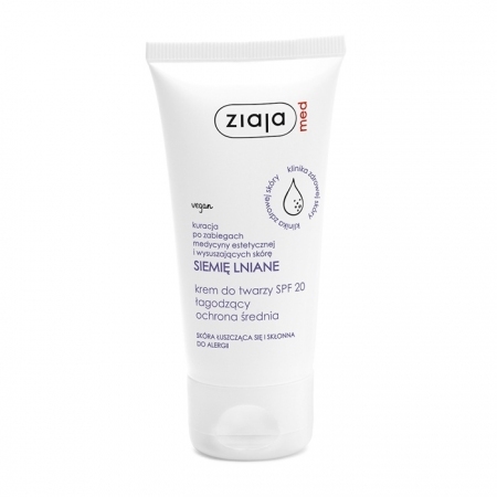 ZIAJA MED Siemię Lniane Krem do twarzy SPF 20 łagodzący 50 ml