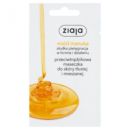 ZIAJA miód manuka Maska do skóry tłustej i mieszanej 7 ml