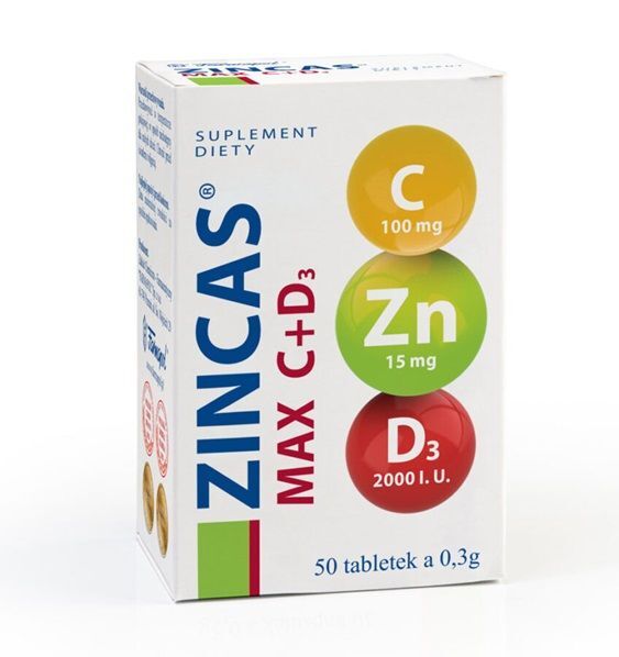 Zincas Max C+D3 tabletki, 50 szt.
