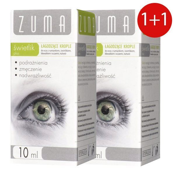 Zuma Świetlik Plus krople do oczu 10ml (1+1)