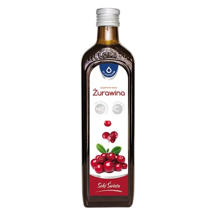 Żurawina sok z owoców żurawiny z witaminą C, 490 ml