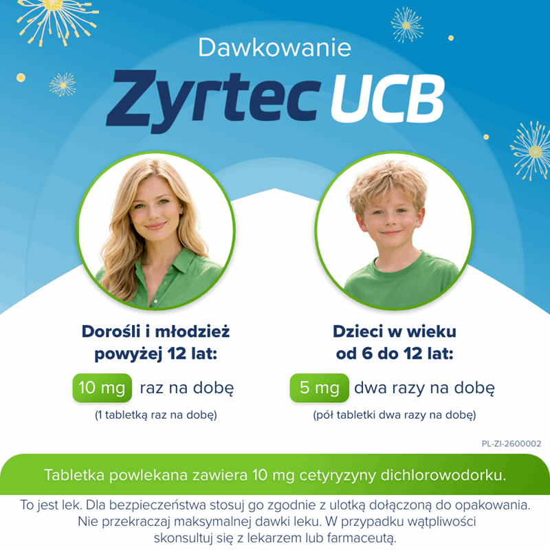 Zyrtec UCB 10 mg 10 tabletek powlekanych (Alergia )