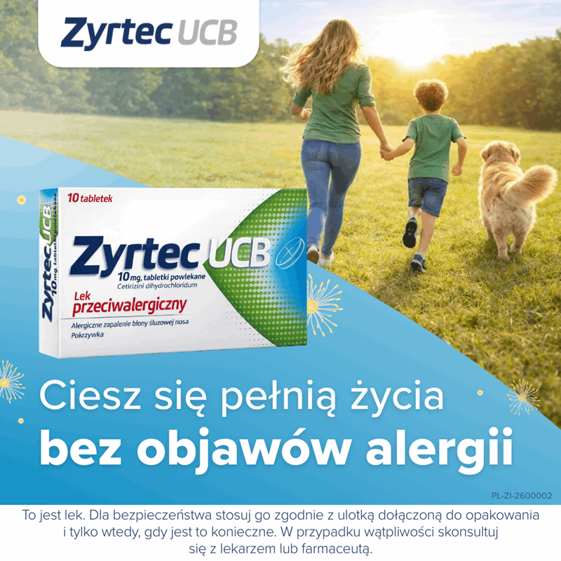 Zyrtec UCB 10 mg 10 tabletek powlekanych (Alergia )
