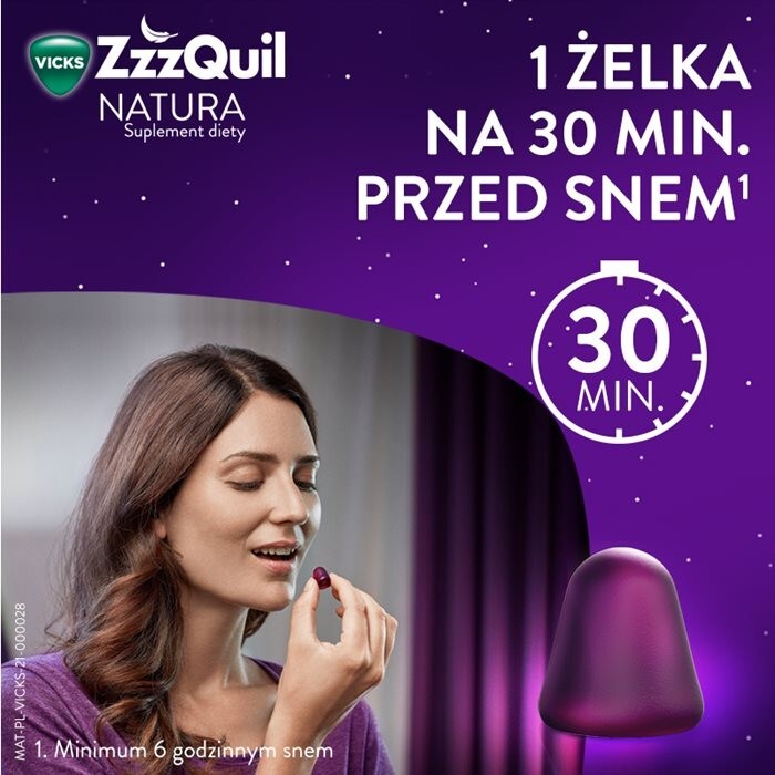 ZzzQuil Natura żelki z melatoniną na sen, 60 szt.