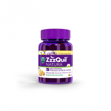 ZzzQuil Natura Melatonina o smaku mango i banana 30 żelek